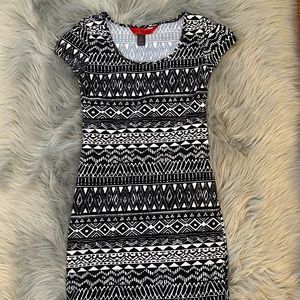 Black and White Body Con Dress